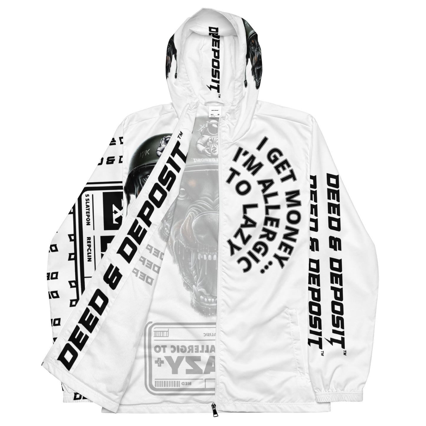 DEED & DEPOSIT™ "I'm Allergic to Lazy" Windbreaker