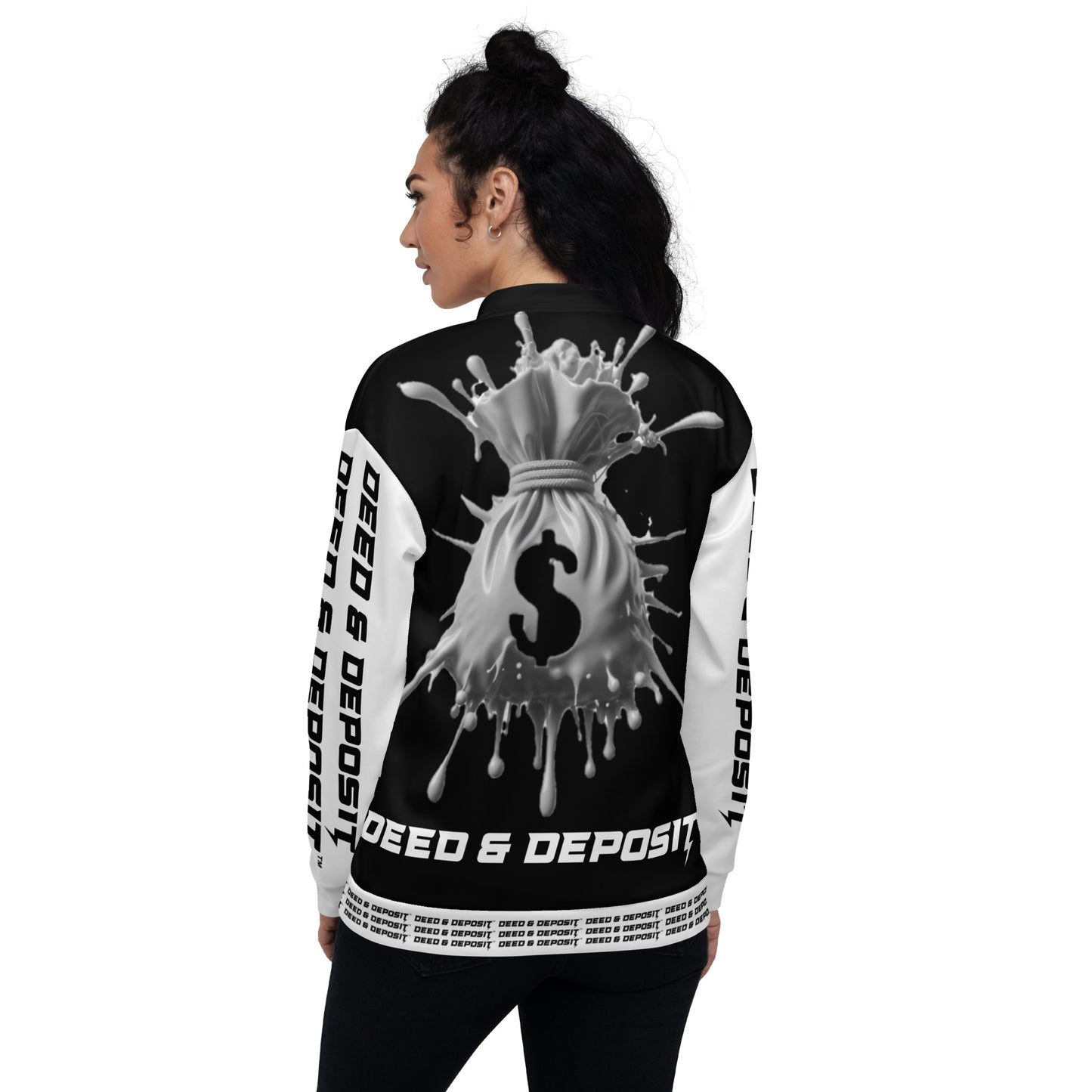 DEED & DEPOSIT™ Money Splash Bomber Jacket