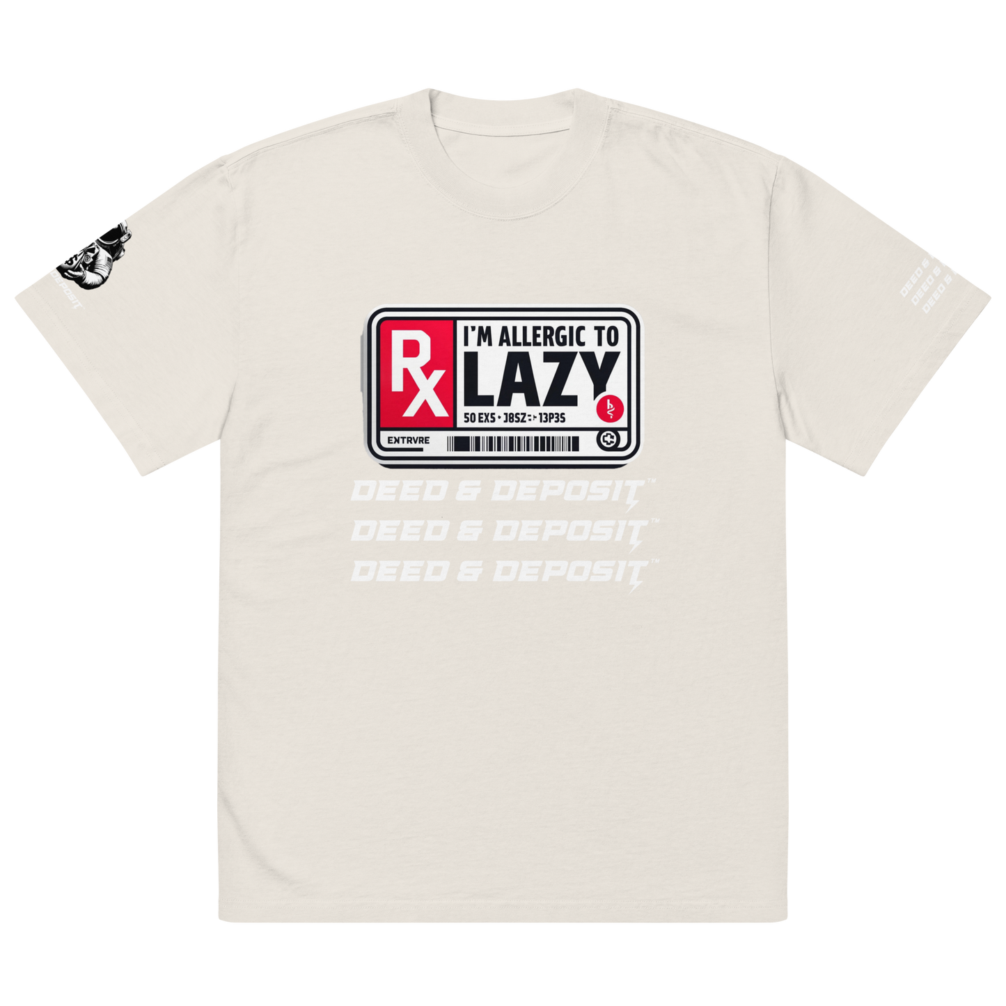 DEED & DEPOSIT™ "Allergic to Lazy" Oversized Faded T-Shirt