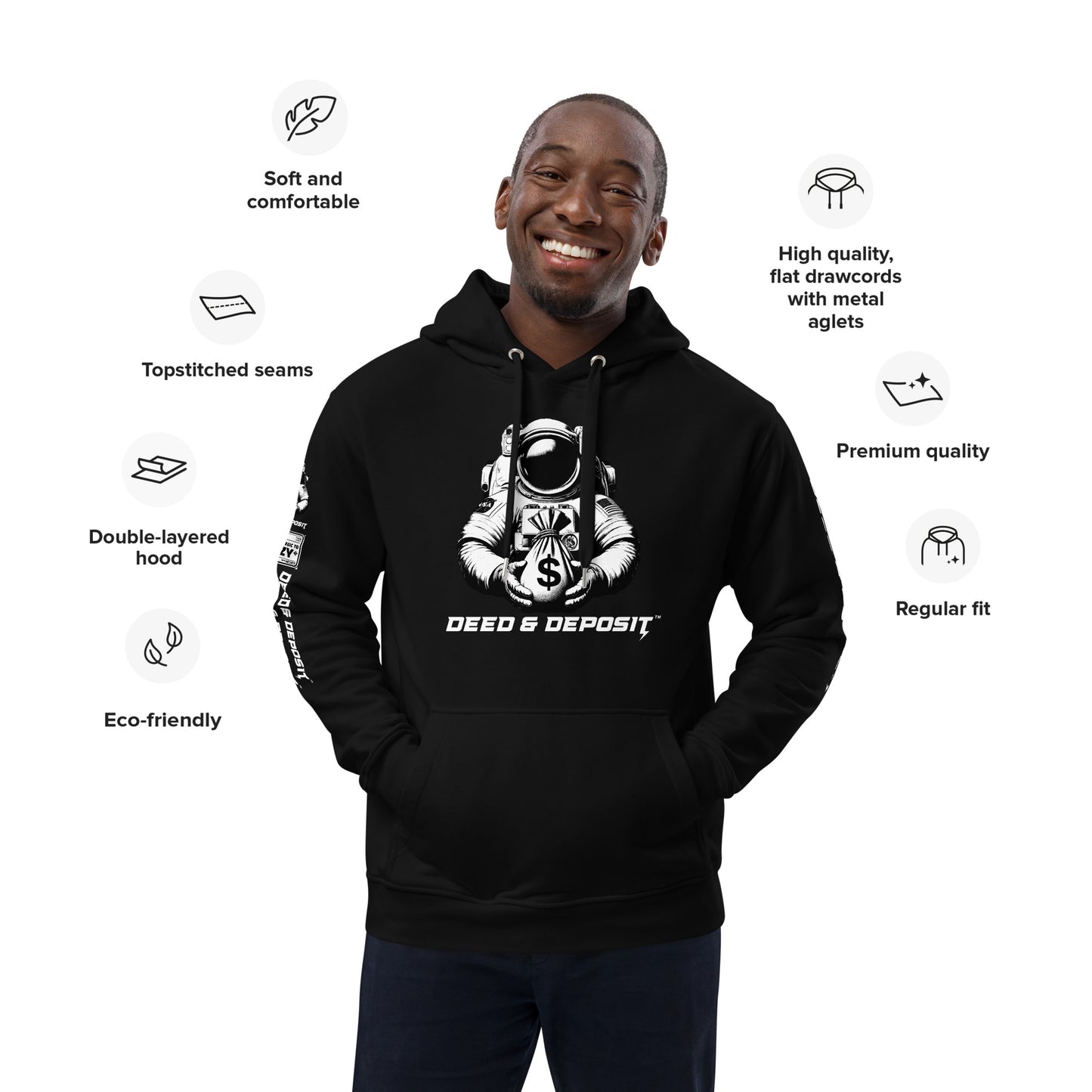 DEED & DEPOSIT™ Official Astronaut Logo Hoodie