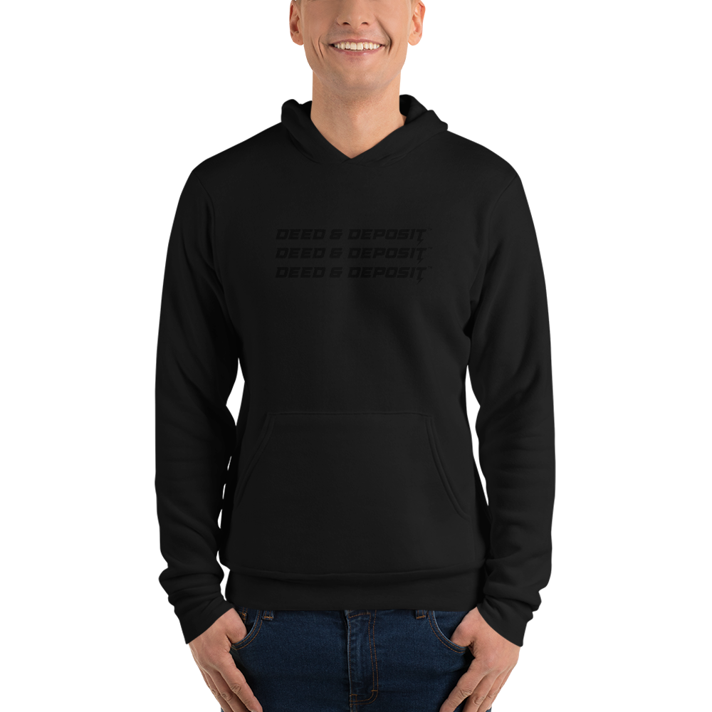 DEED & DEPOSIT™ Black on Black Logo Hoodie