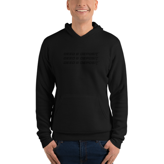 DEED & DEPOSIT™ Black on Black Logo Hoodie