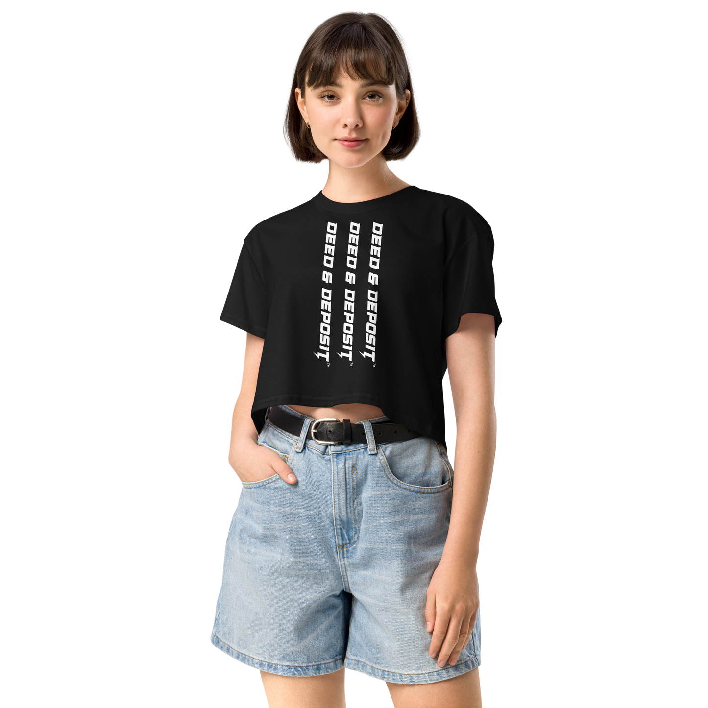 DEED & DEPOSIT™ Women's Crop Top - Logo 3