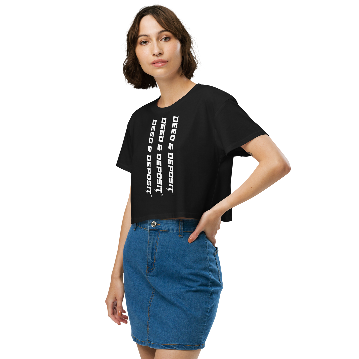 DEED & DEPOSIT™ Women's Crop Top - Logo 3