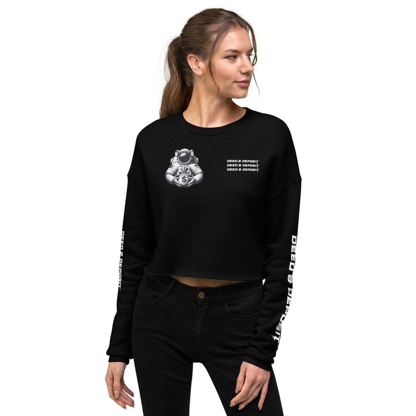 DEED & DEPOSIT™ Fleece Crop Sweatshirt