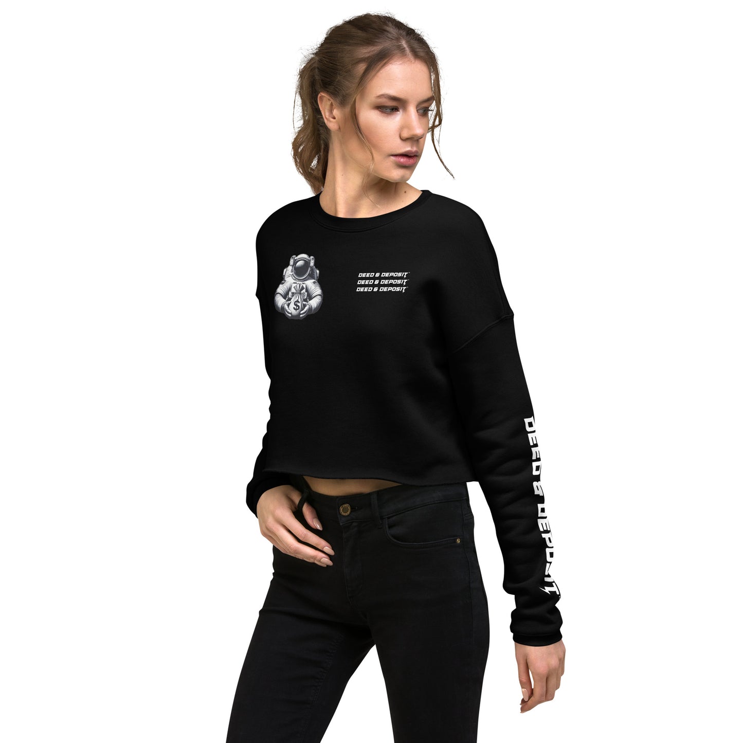 DEED & DEPOSIT™ Fleece Crop Sweatshirt