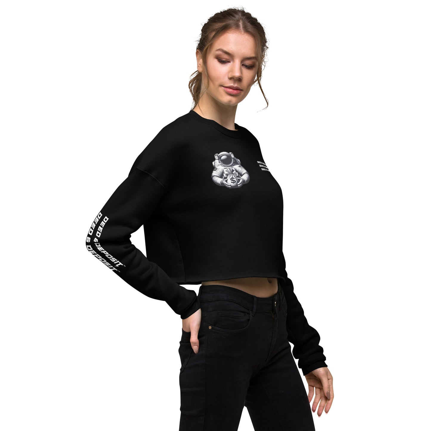 DEED & DEPOSIT™ Fleece Crop Sweatshirt